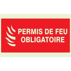 Panneau PERMIS DE FEU OBLIGATOIRE NORM Taliaplast 631119 | 631119