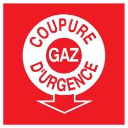 Panneau COUPURE GAZ D'URGENCE 200X200 Taliaplast 628109 | 628109
