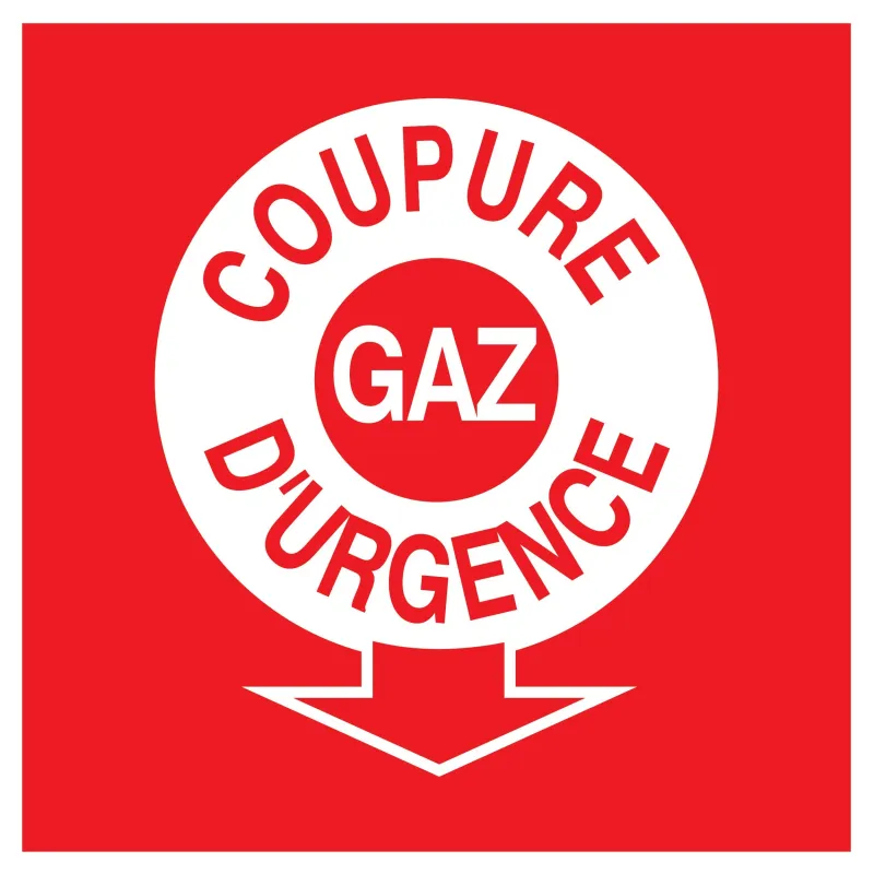 Panneau COUPURE GAZ D'URGENCE 200X200 Taliaplast 628109 | 628109 Panneau COUPURE GAZ D'URGENCE 200X200 Taliaplast 628109 | 628109