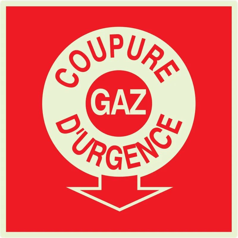 Panneau COUPURE GAZ D' URGENCE NORMASI Taliaplast 638109 | 638109 Panneau COUPURE GAZ D' URGENCE NORMASI Taliaplast 638109 | 638109