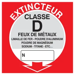 Panneau EXTINCTEUR CLASSE D 200X200 NO Taliaplast 628119 | 628119