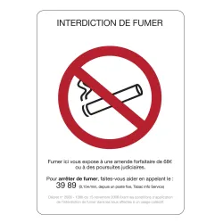 Panneau INTERDICTION DE FUMER 150x210 Taliaplast 629001 | 629001