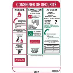 CONSIGNES DE SECURITE 300X450 Taliaplast 620001 | 620001