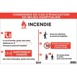 CONSIGNES D'EVACUATION EN MILI Taliaplast 620002 | 620002