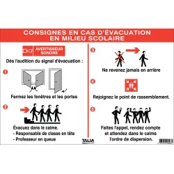 CONSIGNES D'EVACUATION EN MILI Taliaplast 620003 | 620003