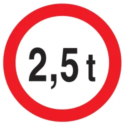 Panneau INTERDIT AUX PLUS DE +2.5 TONN Taliaplast 724282 | 724282