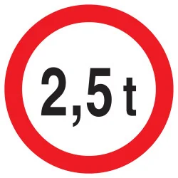 Panneau INTERDIT AU PLUS DE 2.5 TONNES Taliaplast 727282 | 727282