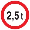 Panneau INTERDIT AU PLUS DE 2.5 TONNES Taliaplast 727282 | 727282