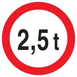 Panneau INTERDIT AUX PLUS DE +2.5 TONN Taliaplast 722282 | 722282