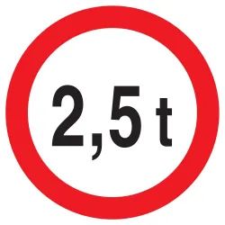 Panneau INTERDIT AUX PLUS DE +2.5 TONN Taliaplast 723282 | 723282
