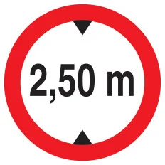 Panneau INTERD.VEHIC.DE +2.50M DE HAUT Taliaplast 723276 | 723276