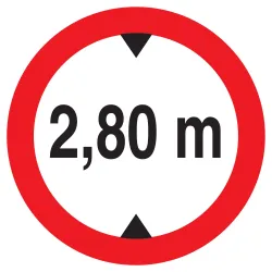 Panneau INTERD.VEHIC.DE +2.80M DE HAUT Taliaplast 722277 | 722277