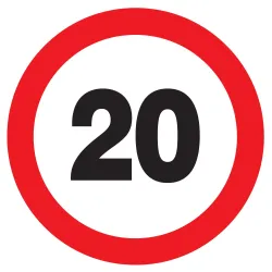 Panneau INTERDIT DE ROULER A +20 KM/H Taliaplast 724256 | 724256