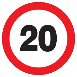 Panneau INTERDIT DE ROULER A +20 KM/H Taliaplast 722256 | 722256