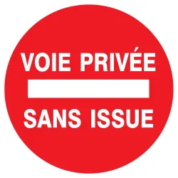 Panneau VOIE PRIVEE SANS ISSUE D.420mm Taliaplast 723222 | 723222