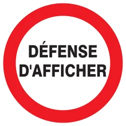 Panneau DEFENSE D'AFFICHER D.180mm Taliaplast 727243 | 727243