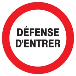 Panneau DEFENSE D'ENTRER D.420mm Taliaplast 723215 | 723215
