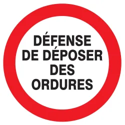 Panneau DEFENSE DE DEPOSER DES ORDURES Taliaplast 724219 | 724219