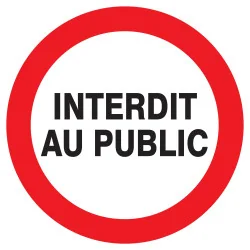 Panneau INTERDIT AU PUBLIC NORMASIGN A Taliaplast 722218 | 722218