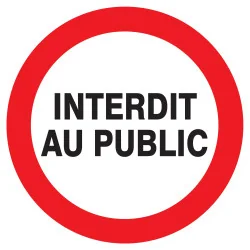 Panneau INTERDIT AU PUBLIC NORMASIGN A Taliaplast 723217 | 723217