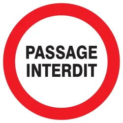 Panneau PASSAGE INTERDIT NORMASIGN ADH Taliaplast 722219 | 722219