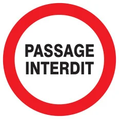 Panneau PASSAGE INTERDIT NORMASIGN ADH Taliaplast 722219 | 722219