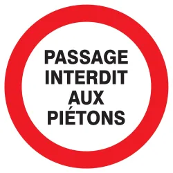 Panneau PASSAGE INTERDIT AUX PIETONS N Taliaplast 723219 | 723219