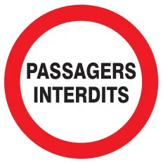 Panneau PASSAGERS INTERDITS NORMASIGN Taliaplast 724234 | 724234