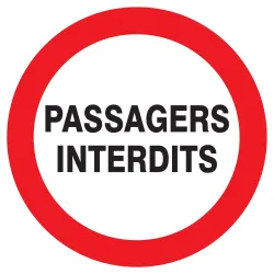 Panneau PASSAGERS INTERDITS D.420mm Taliaplast 723231 | 723231