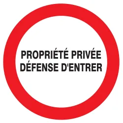 Panneau PROPRIETE PRIVEE DEF. D'ENTRER Taliaplast 724223 | 724223
