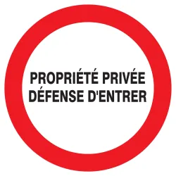 Panneau PROPRIETE PRIVEE DEF. D'ENTRER Taliaplast 727224 | 727224