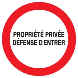 Panneau PROPRIETE PRIVEE DEF. D'ENTRER Taliaplast 722202 | 722202
