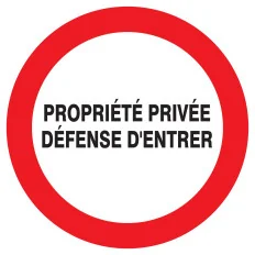 Panneau PROPRIETE PRIVEE DEF. D'ENTRER Taliaplast 722202 | 722202