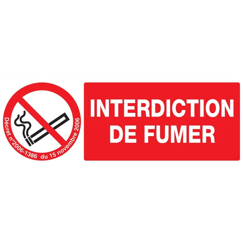 Panneau INTERDICTION DE FUMER + DECRET Taliaplast 726335 | 726335 Panneau INTERDICTION DE FUMER + DECRET Taliaplast 726335 | 726335