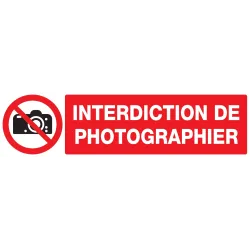 Panneau INTERDICTION DE PHOTOGRAPHIER Taliaplast 720231 | 720231