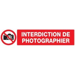 Panneau INTERDICTION DE PHOTOGRAPHIER Taliaplast 725231 | 725231