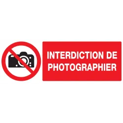 Panneau INTERDICTION DE PHOTOGRAPHIER Taliaplast 726231 | 726231