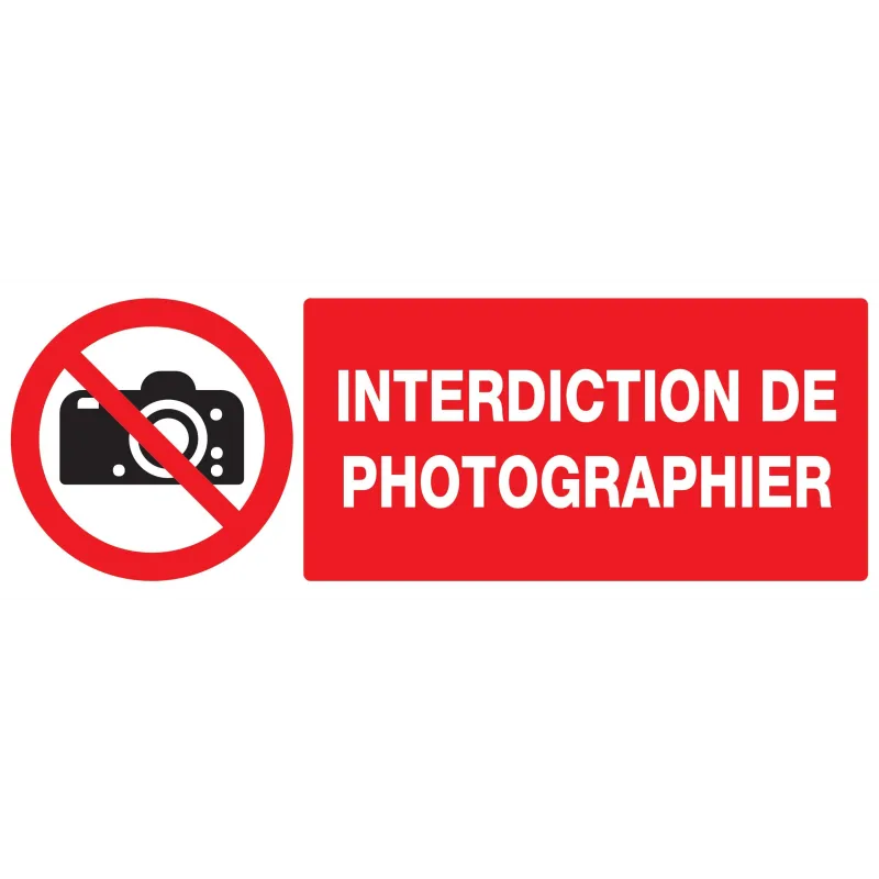 Panneau INTERDICTION DE PHOTOGRAPHIER Taliaplast 726231 | 726231