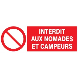 Panneau INTERDIT AUX NOMADES/CAMPEUR N Taliaplast 726211 | 726211