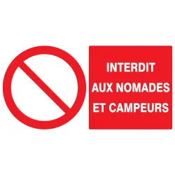 Panneau INTERDIT AUX NOMADES ET CAMPEU Taliaplast 721211 | 721211