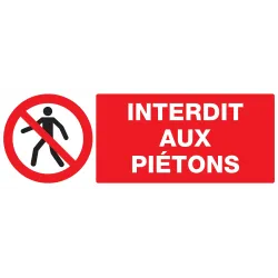 Panneau INTERDIT AUX PIETONS 330X120 N Taliaplast 726201 | 726201
