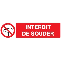 Panneau INTERDIT DE SOUDER 200X52 NORM Taliaplast 720232 | 720232