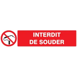 Panneau INTERDIT DE SOUDER 330x75mm Taliaplast 725232 | 725232
