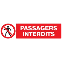 Panneau PASSAGERS INTERDITS 200x52 NOR Taliaplast 720202 | 720202