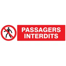 Panneau PASSAGERS INTERDITS 200x52 NOR Taliaplast 720202 | 720202
