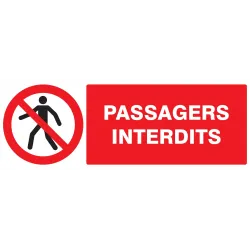 Panneau PASSAGERS INTERDITS 330X120 NO Taliaplast 726202 | 726202