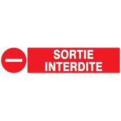 Panneau SORTIE INTERDITE 330X75 NORMAS Taliaplast 725224 | 725224