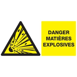 Panneau DANGER MATIERES EXPLOSIVES NOR Taliaplast 721312 | 721312