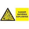 Panneau DANGER MATIERES EXPLOSIVES NOR Taliaplast 721312 | 721312