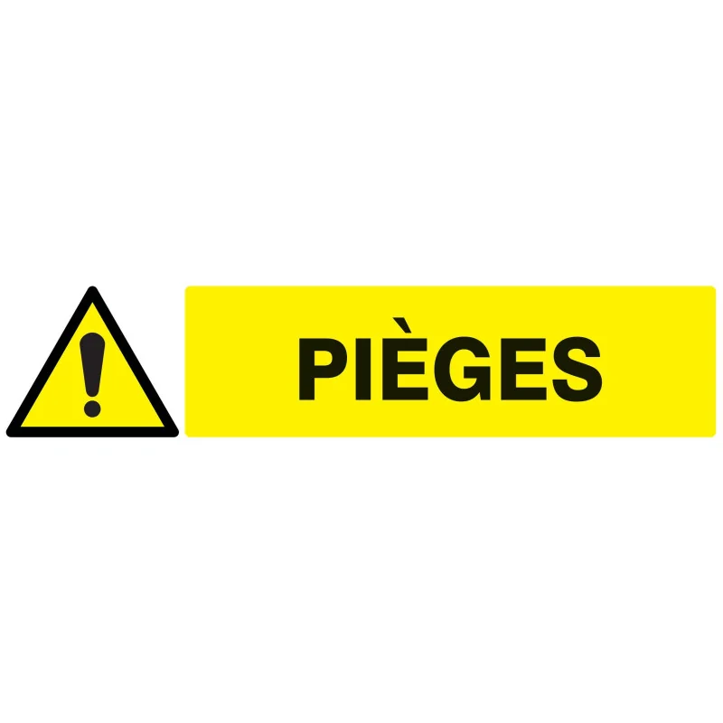 Panneau DANGER PIEGES 330x75mm Taliaplast 725321 | 725321 Panneau DANGER PIEGES 330x75mm Taliaplast 725321 | 725321